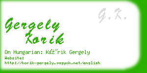 gergely korik business card